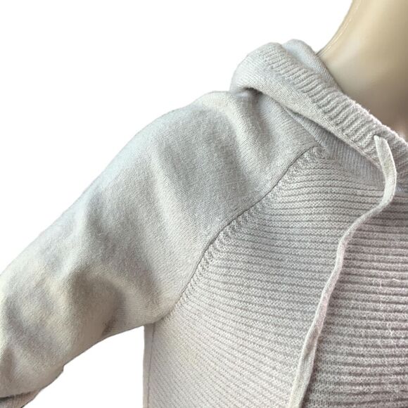 Sonoma Beige Long Sleeve Front Pocket Ribbed Hem Cottagecore Hooded Sweater Med - Picture 4 of 14